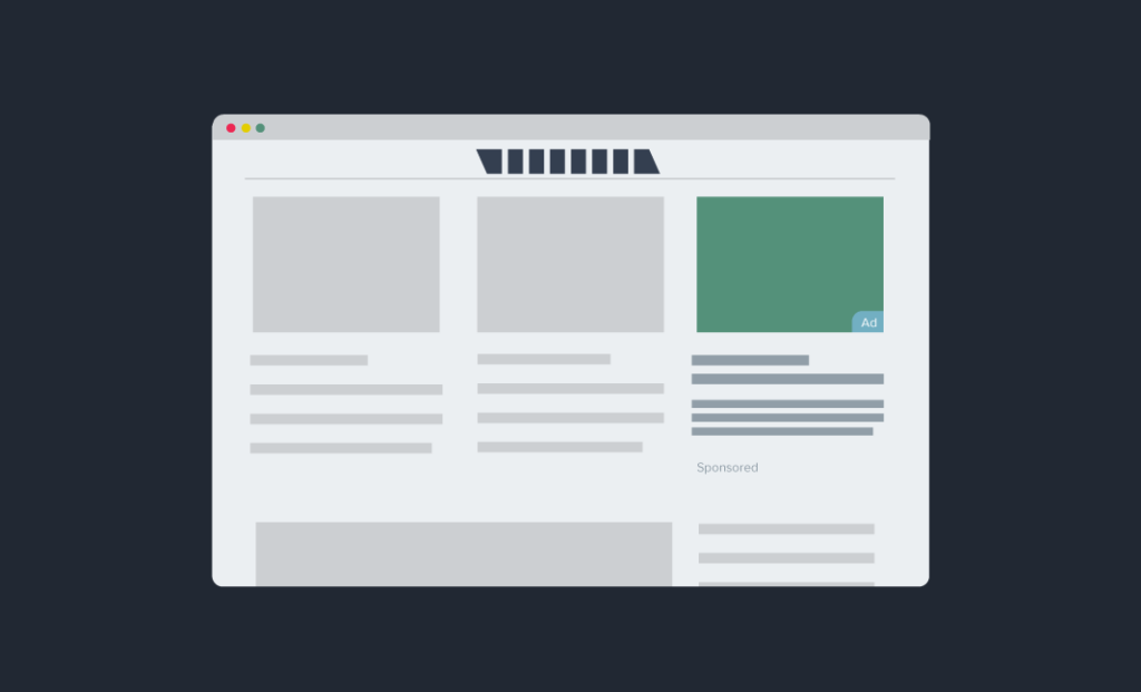 Illustration of a desktop native ad on a newsfeed