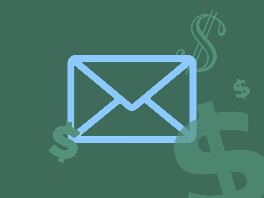 Image of email icon with dollar signs